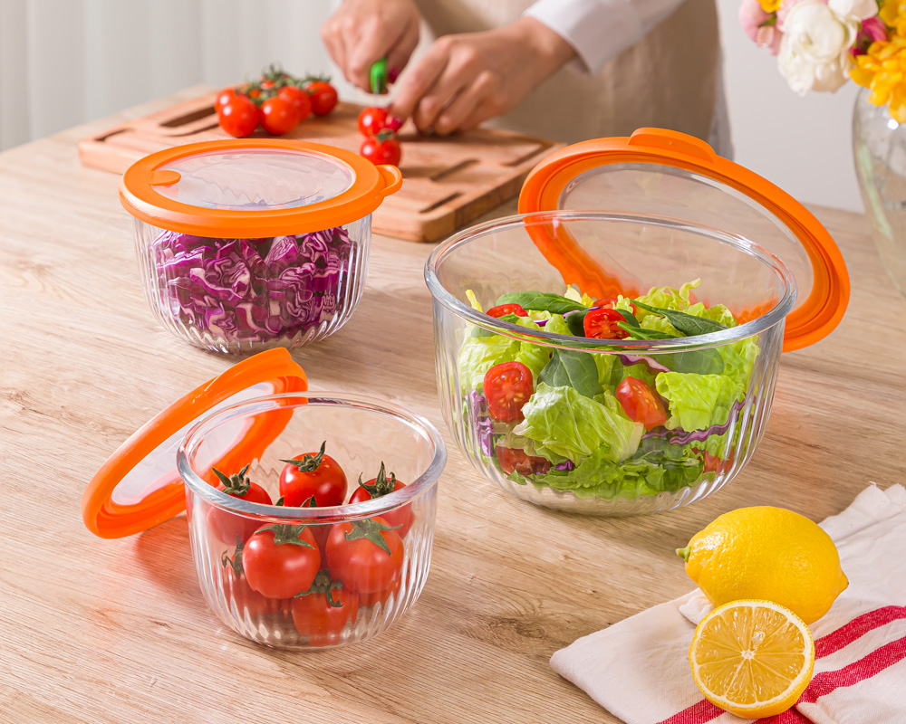 کاسه شیشه ای درب دار لیمون